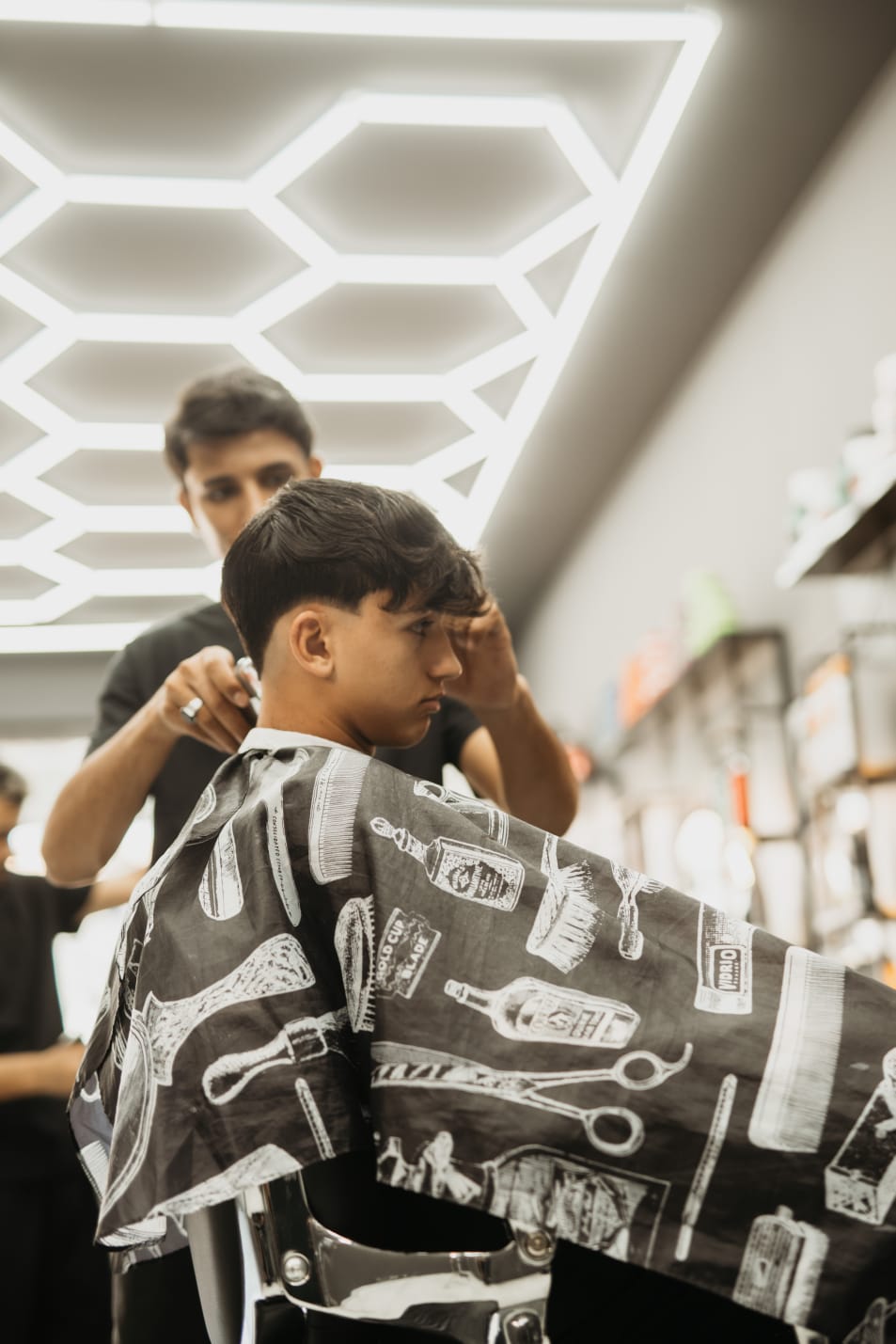 Professional barber at work