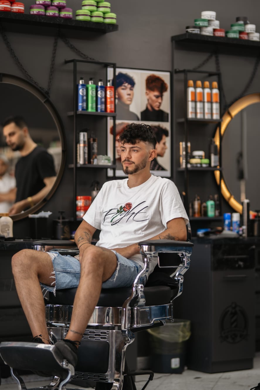 Professional barber at work