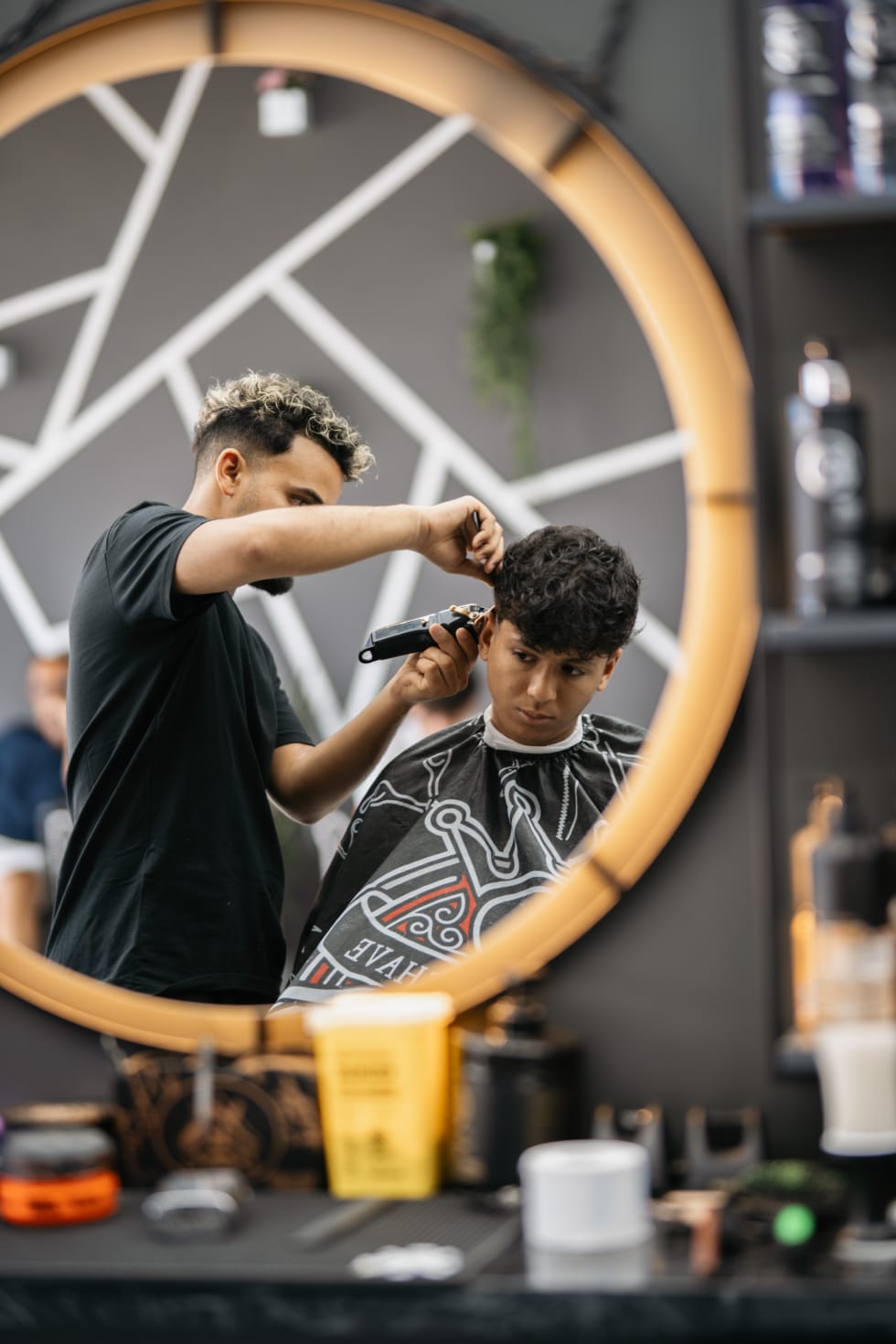 Professional barber at work