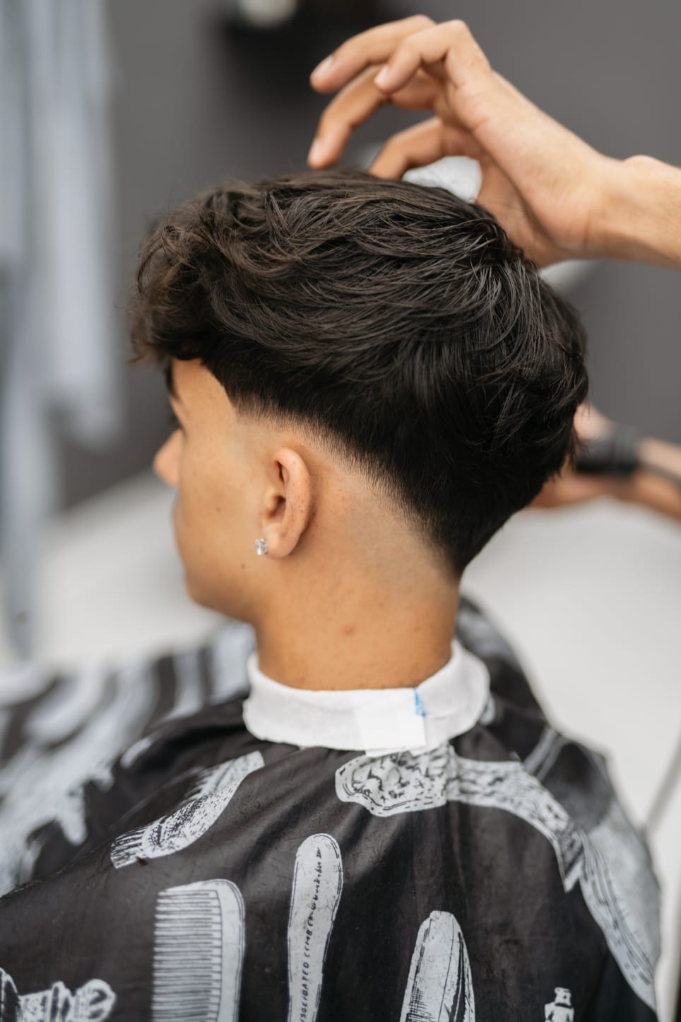 Professional barber at work